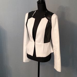 Lightweight jacket with faux leather accents